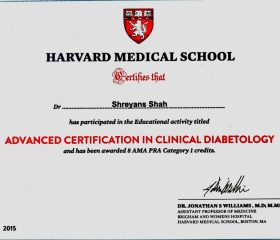 Dr Shreyans Shah | Advanced Certification in Clinical Diabetology