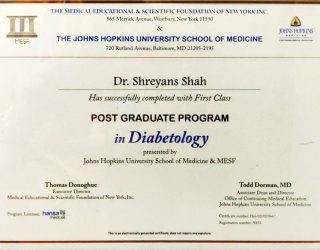 Dr Shreyans Shah | Post Graduate Diploma in Diabetology